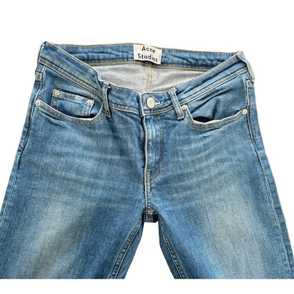 Acne Studios Low Vintage Skinny Jeans Womens Sz 27 Raw Hem - Picture 3 of 9